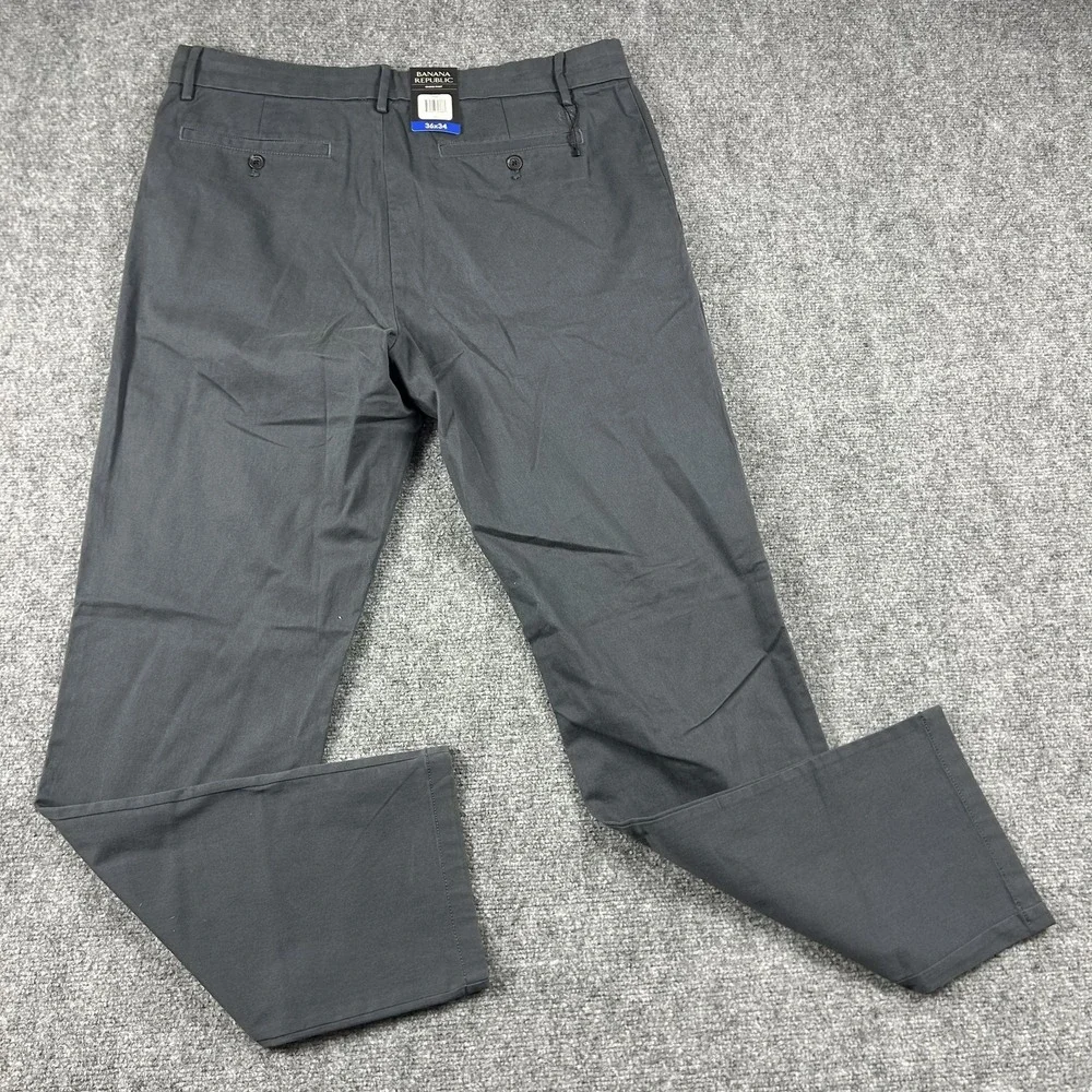 Banana Republic Pants Mens 36x34 Gray‎ Chino Straight Leg Flat Front Casual